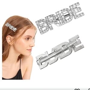 ⏳️NWT Silver & Rhinestone Bridal Hair Clips